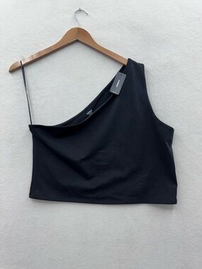Express Body Contour Women’s XL Black One Strap Asymmetrical Blouse Top NWT